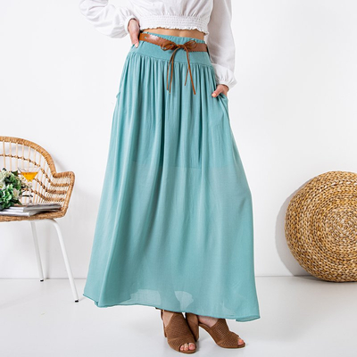 Dámska maxi sukňa z mäty - Oblečenie