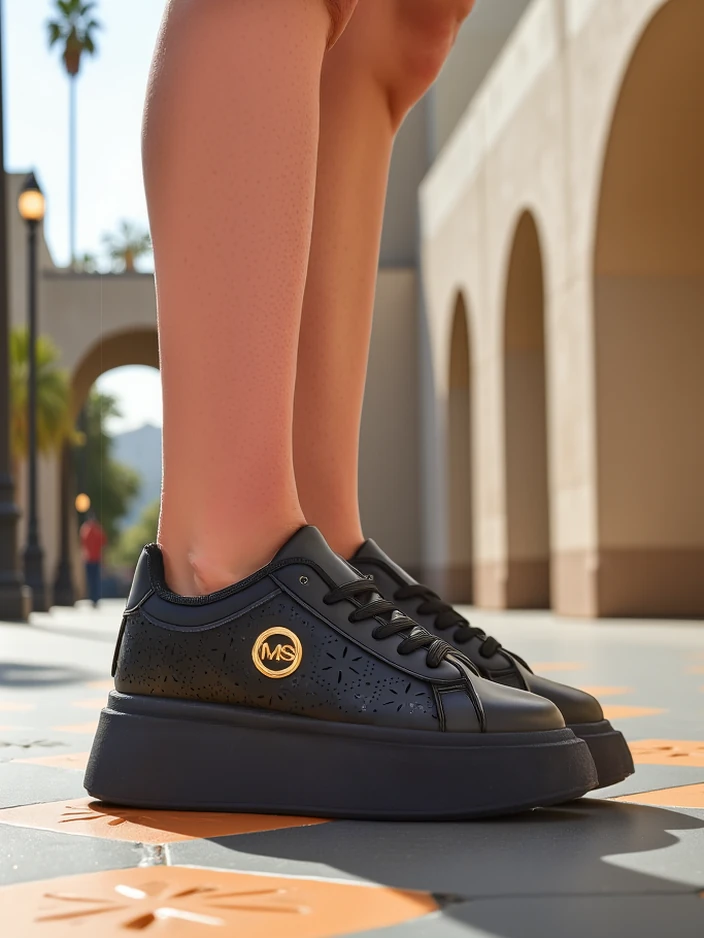 Ženske superge platforma Perseida Royalfashion črne eko usnje