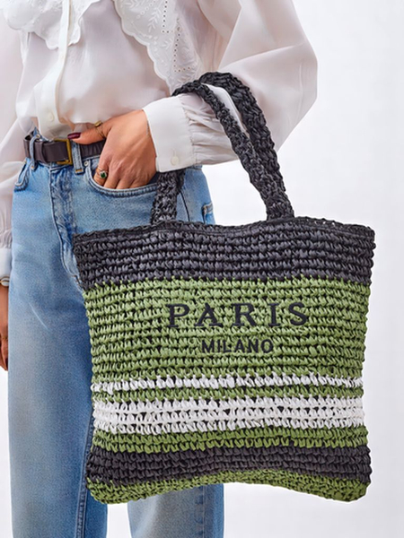 Royalfashion Veľká dámska slamená taška Paris Stripe