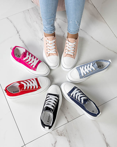 Červené dámske tenisky na platforme Veritar - Obuv