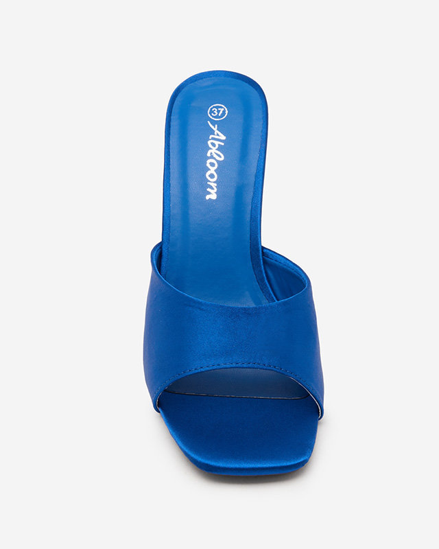 OUTLET Royalfashion Kobaltové dámske žabky s priehľadným podpätkom Cokkos