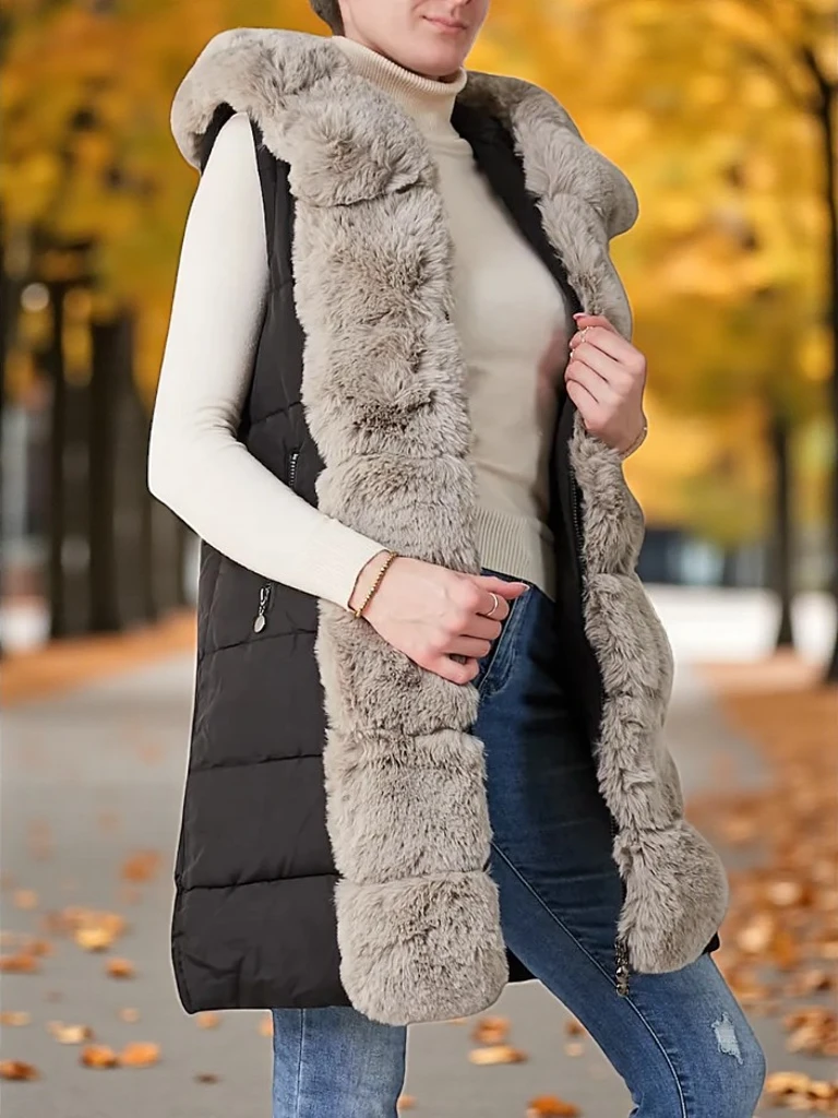 Royalfashion Dámska bunda s odnímateľnými rukávmi