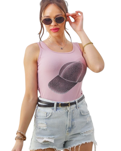 Royalfashion Dámsky bavlnený tielko s potlačou čiapky