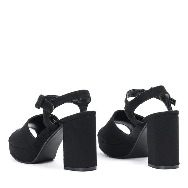 Černé sandály na tlustém sloupku Claris - Boty 1