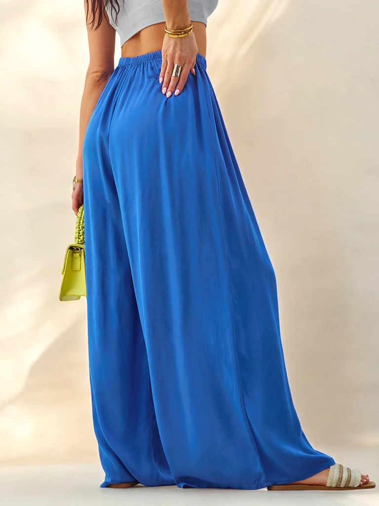 Royalfashion Dámske rovné nohavice z viskózy