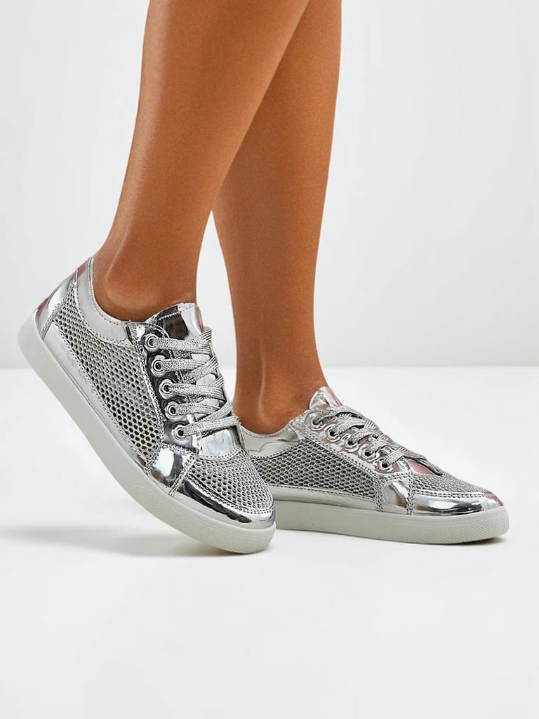 Royalfashion Lakované dámske tenisky z eko kože Azzuros