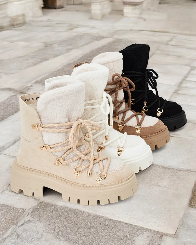 Royalfashion Lozin dámske šnurovacie snehové topánky
