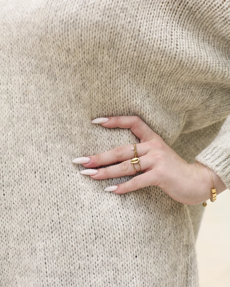 Royalfashion Šedý dámsky dlhý oversize sveter