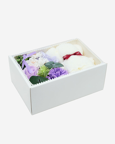 Royalfashion Flowerbox Kvety v krabičke s medvedíkom