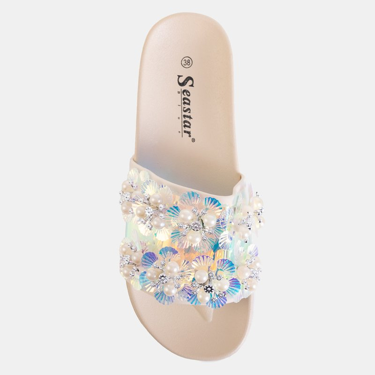 Dámske béžové sandále na platforme s ozdobou Maurelle - Obuv