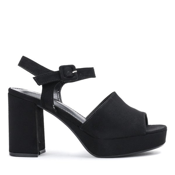 Černé sandály na tlustém sloupku Claris - Boty 1