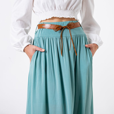 Dámska maxi sukňa z mäty - Oblečenie