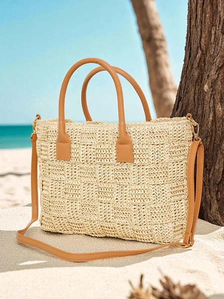 Royalfashion Veľká slamená dámska kabelka Aureliana Savio