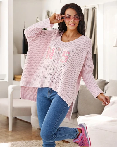 Royalfashion Dámsky akrylový sveter s potlačou