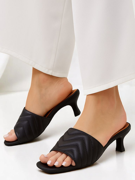 Ženski sandali Callista Nero s 5 cm peto, poletni, ekološko usnje