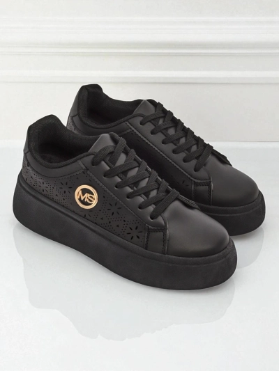 Ženske superge platforma Perseida Royalfashion črne eko usnje