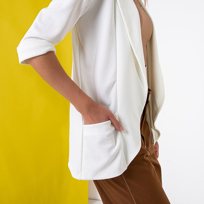 Dámsky biely pelerína bez zapínania - Oblečenie