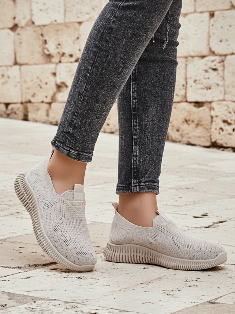 Royalfashion Wsuwane damskie materiałowe buty sportowe Serra