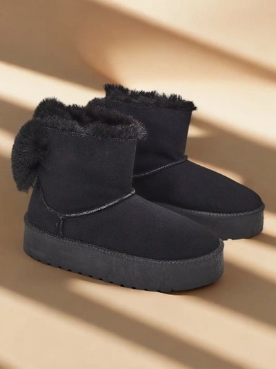 Royalfashion Dámske čižmy a'la snow boots v čiernej farbe Goroggo