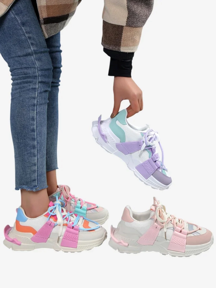 Royalfashion Dámske športové tenisky s gumovými vkladkami Bubble