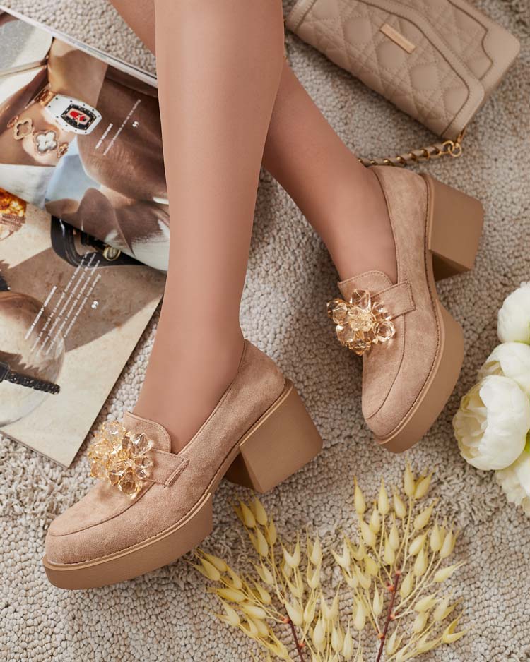 Royalfashion Dámske poltopánky Pegorani s vysokým podpätkom