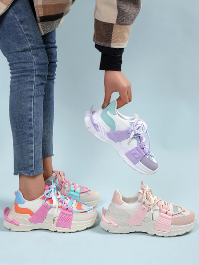 Royalfashion Dámske športové tenisky s gumovými vkladkami Bubble