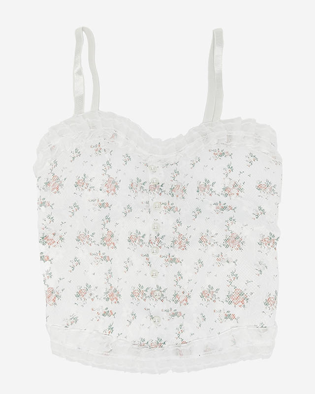 Biely dámsky bralette top - Spodná bielizeň