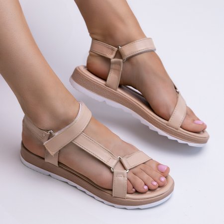 Hnedé dámske ploché sandále Adalsi - Obuv