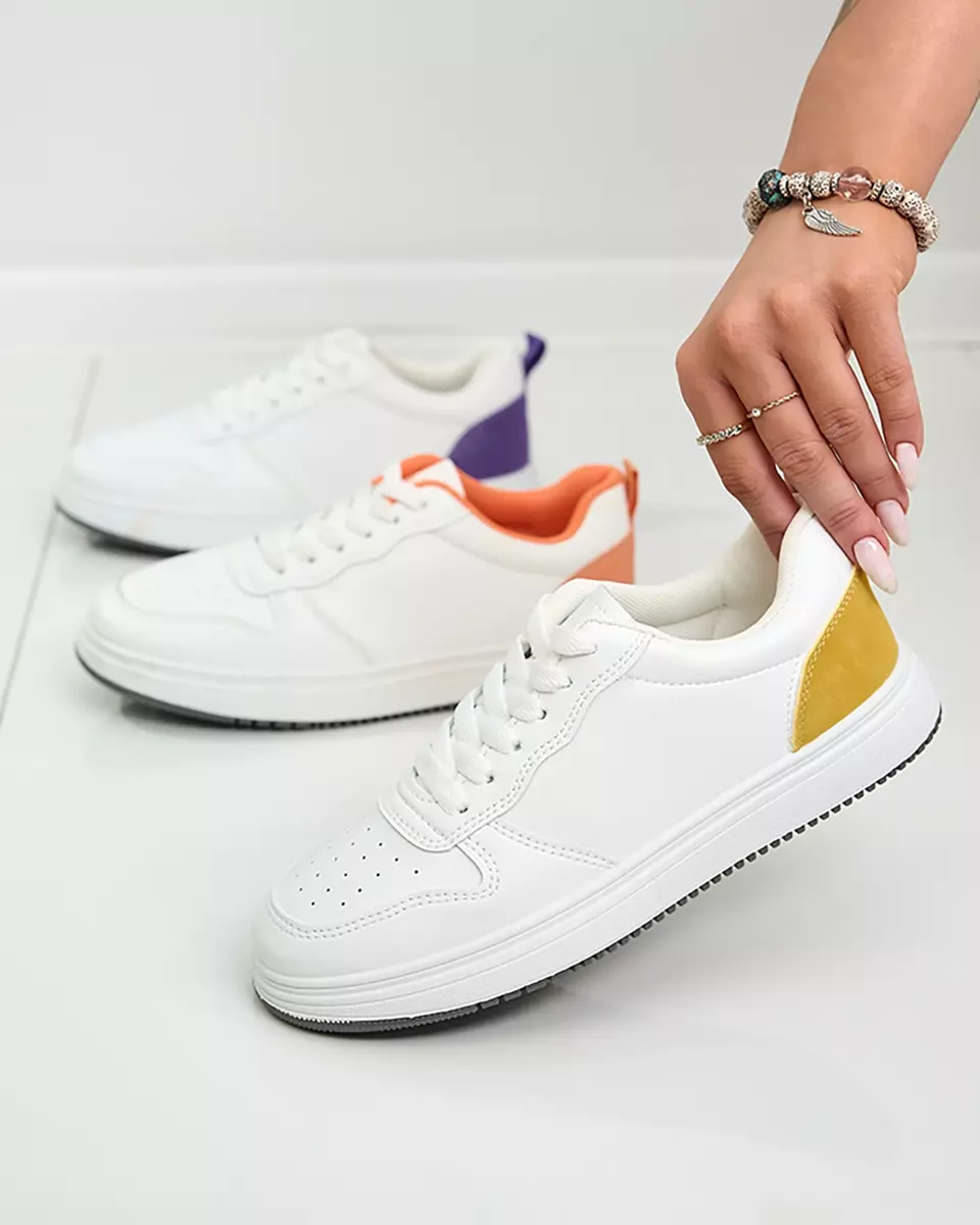 Royalfashion Bielo-žltá klasická športová obuv Colorburst Classics