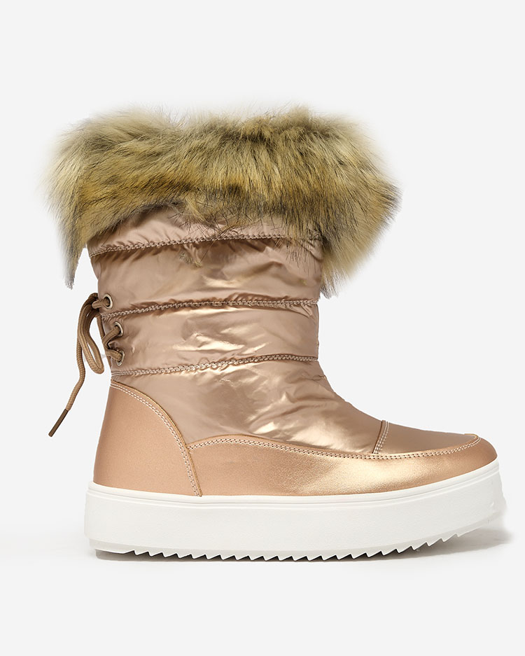 Royalfashion Svetlohnedé slip-on čižmy a'la snow boots for women Gomllo