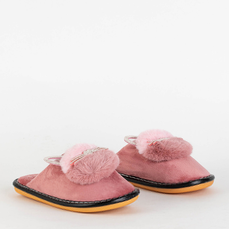 Ružové dámske papuče s mačiatkom Milonu - Topánky