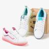 Bílé dámské tenisky s růžovou holografickou vložkou Domsca - obuv 1