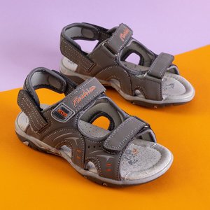 Chlapčenské šedé sandále na suchý zips Tores - Obuv