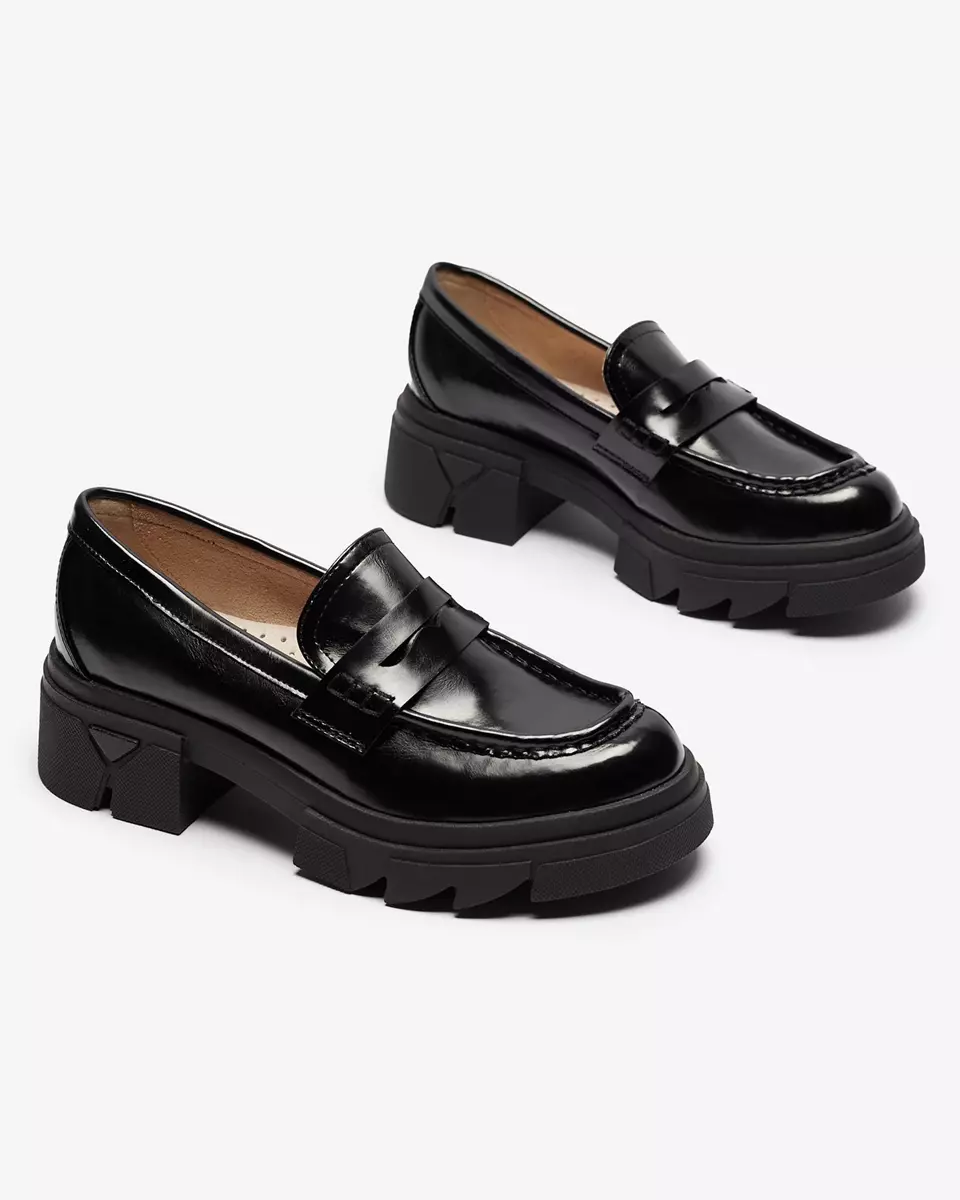 Čierne dámske mokasíny z ekokože Sepop- Footwear