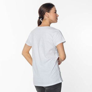 Dámske biele tričko s potlačou BALÓN - Oblečenie