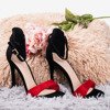 Dámské černé a červené sandály na vysokém podpatku Gold Rush - Footwear 1