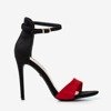 Dámské černé a červené sandály na vysokém podpatku Gold Rush - Footwear 1