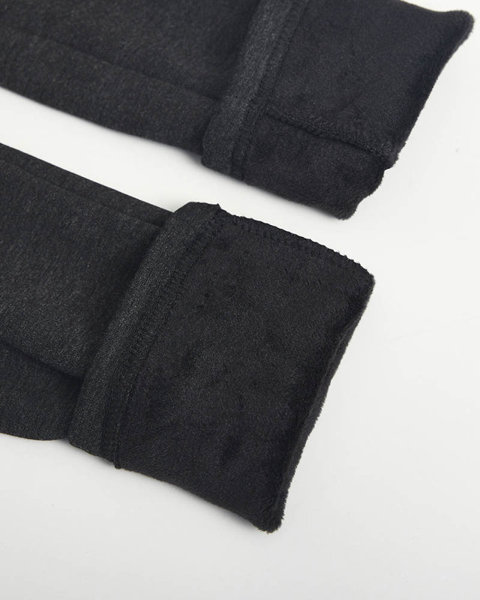 Dámske čierne legíny so zateplením - Oblečenie