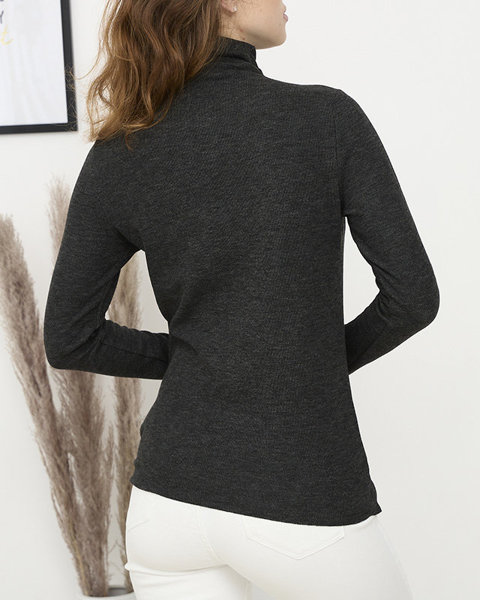 Dámsky sveter s polovičným rolákom v čiernej farbe - Oblečenie