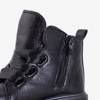 Detské čierne členkové topánky s trblietavou úpravou Lusiav - Obuv