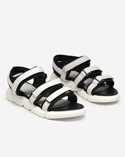 Dievčenské sandále so zapínaním na suchý zips v bielej farbe Mumin-Shoes