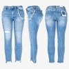 Modré dámské džíny s dírkami PLUS VELIKOST - Kalhoty 1
