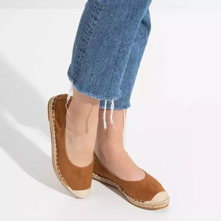 OUTLET Svetlohnedé dámske eko semišové espadrilky Silina - Topánky