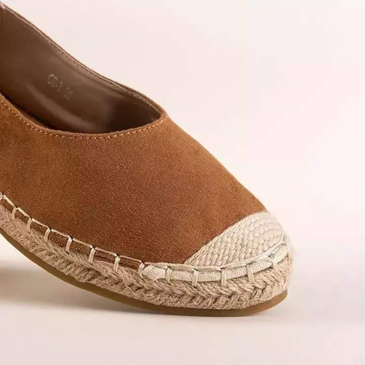 OUTLET Svetlohnedé dámske eko semišové espadrilky Silina - Topánky