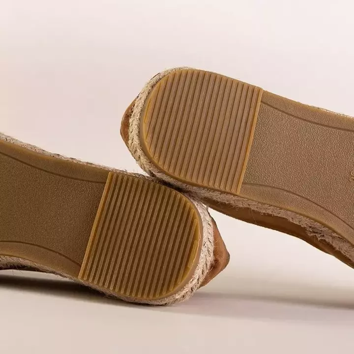 OUTLET Svetlohnedé dámske eko semišové espadrilky Silina - Topánky