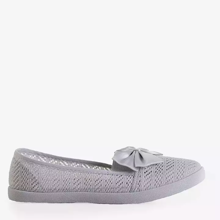 OUTLET Svetlošedá dámska prelamovaná slip-on s mašľou Azaria - Obuv