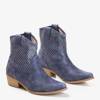 OUTLET Tmavě modré boty s kovovými botami zirconia a'la Marsila - Obuv
