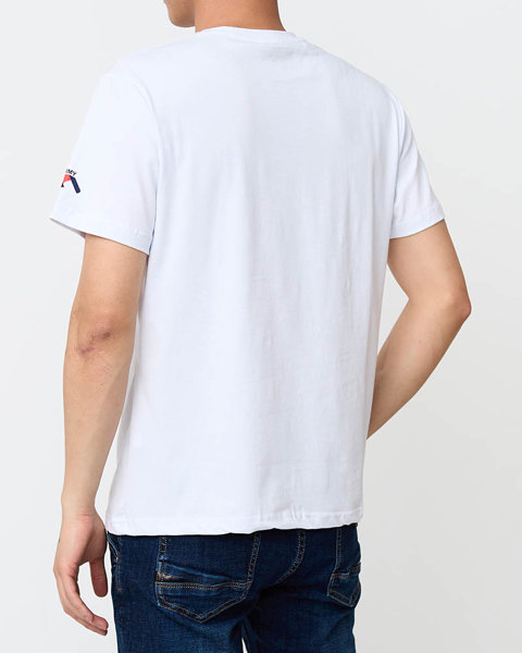 Pánske biele tričko s potlačou - Oblečenie