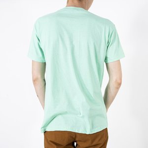 Pánske zelené bavlnené tričko s potlačou - Oblečenie