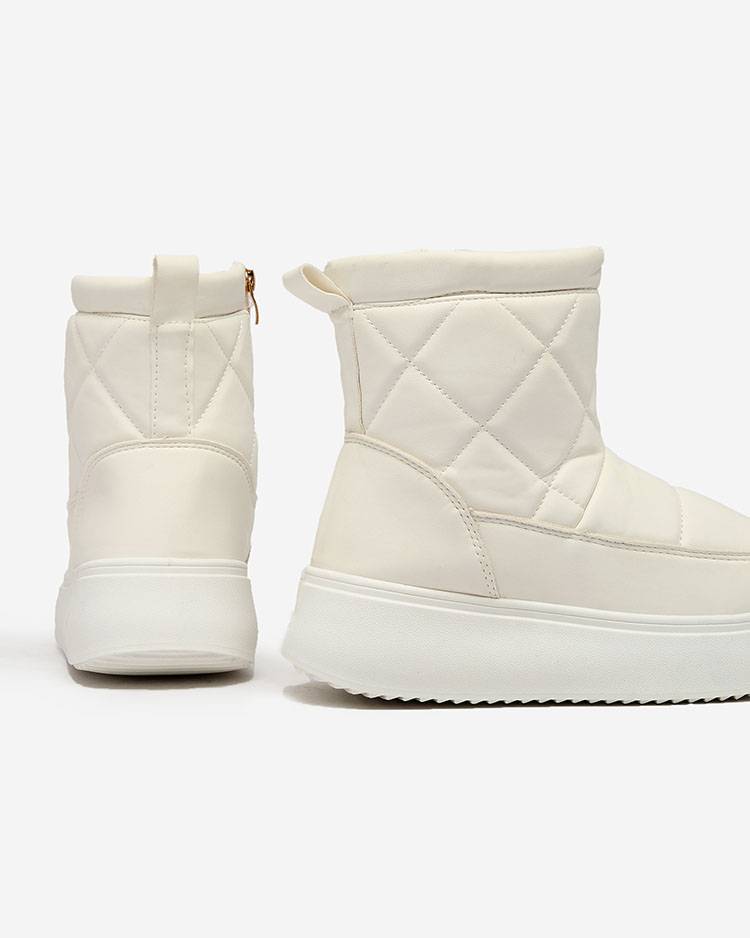 Royalfashion Biele dámske čižmy a'la snow boots Kacecica